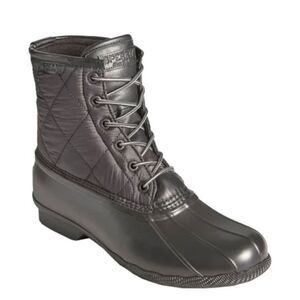 Sperry Mens Snow Boots Chukkas‎ Booties Quilted Saltwater Duck Nylon Black 10